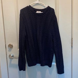 Mens Cable Knit Pullover Sweater Size XL Navy Goodfellow & Co